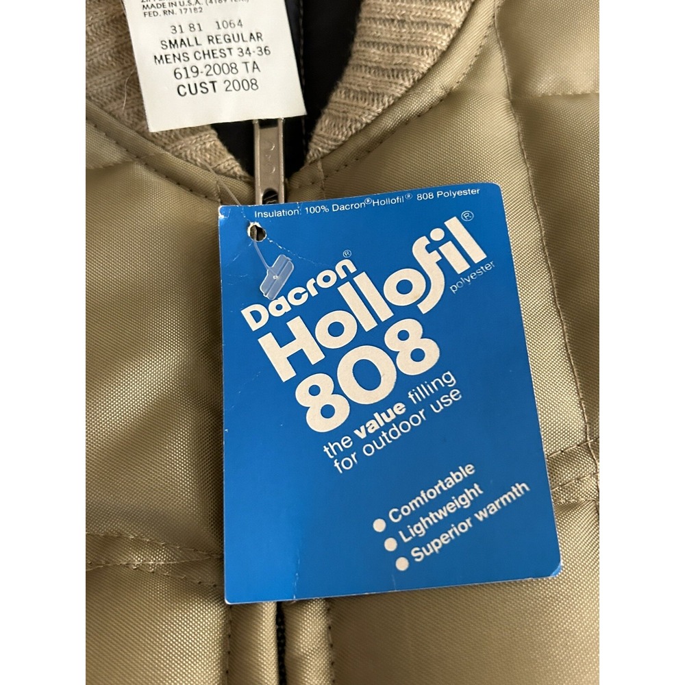 Vintage Dacron Hollofil 808 Tan Insulated Vest Size Small NOS NWT USA Made - Picture 11 of 12